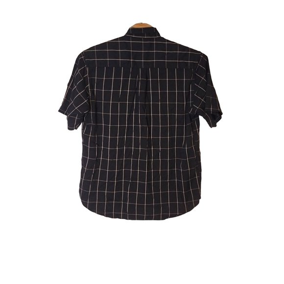 Duck Head Short Sleeve Button Down Shirt Black Tan Casual Dress Size XLT - Picture 2 of 4